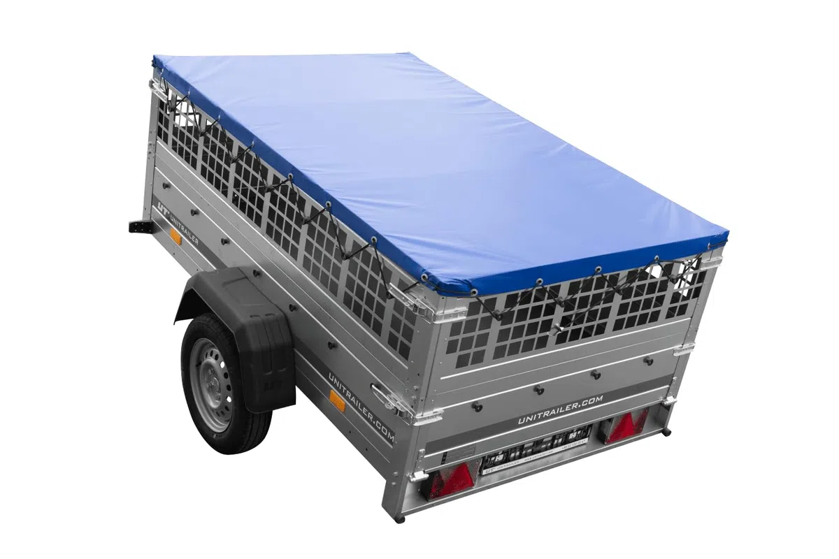 Großer Anhänger bis 750 kg Garden Großer Anhänger bis 750 kg Garden Trailer 201 Kipp mit Jockey-Rad, Gitterseiten und flachen Plane, Trailer 201 Kipp mit Jockey-Rad