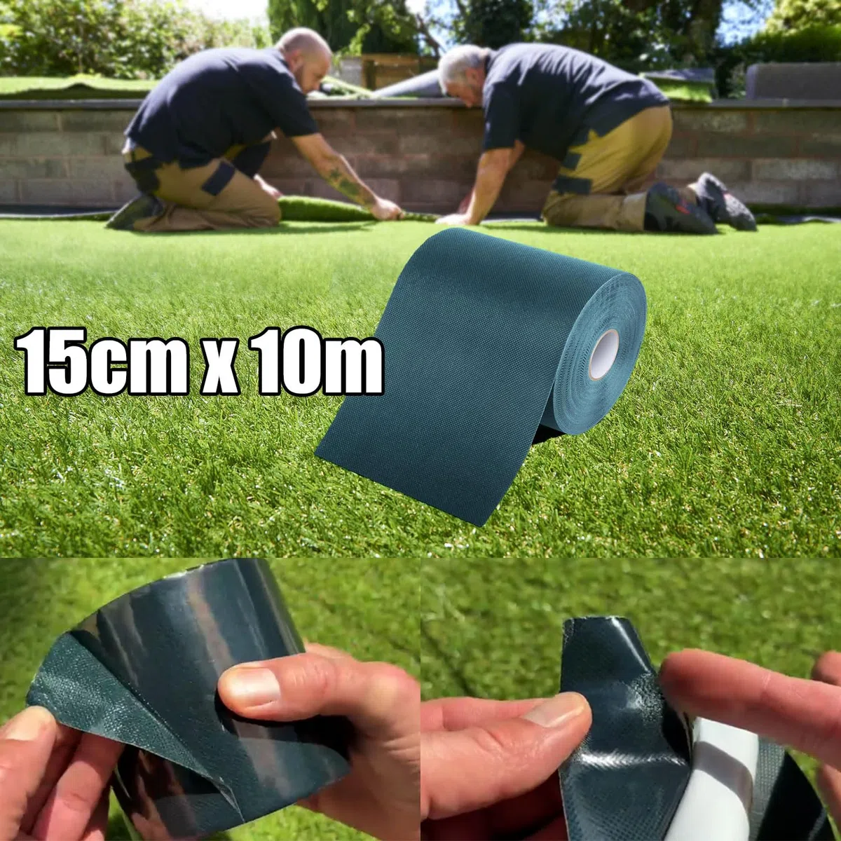 Rasennahtband 15 cm x 10 m - Hochleistungskünstliche Grasverbindungsband, UV -Widerstandskleber für Sichere und Unsichtbare Nähte, Ideal für Garten, Terrasse, Landschaftsbau