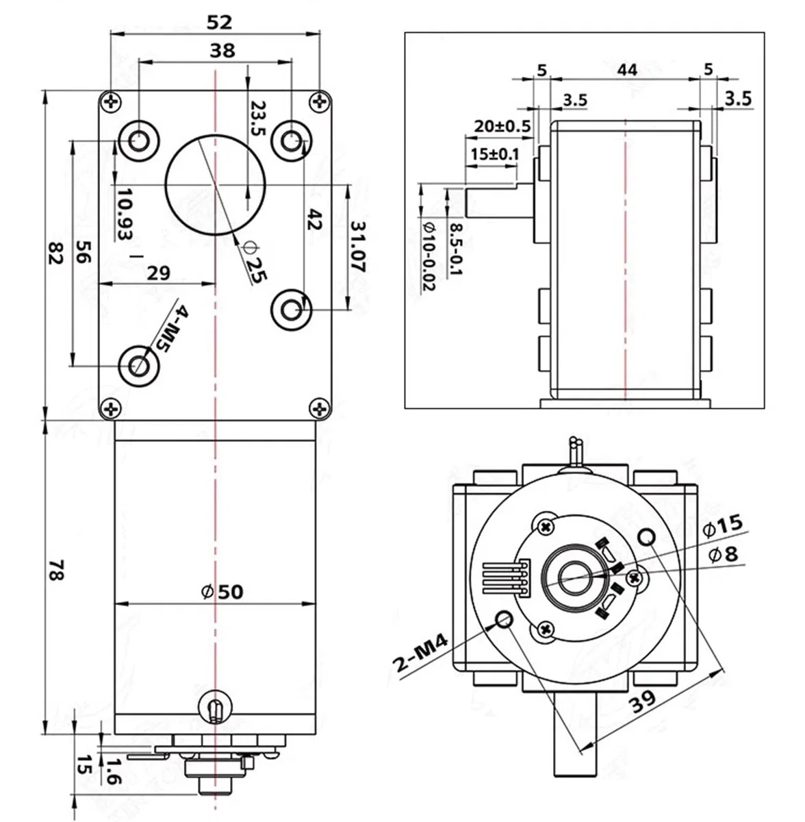 5882-50ZY DC 12V 24V High Torque Schneckengetriebemotor mit Encoder 1St(3rpm,12V)