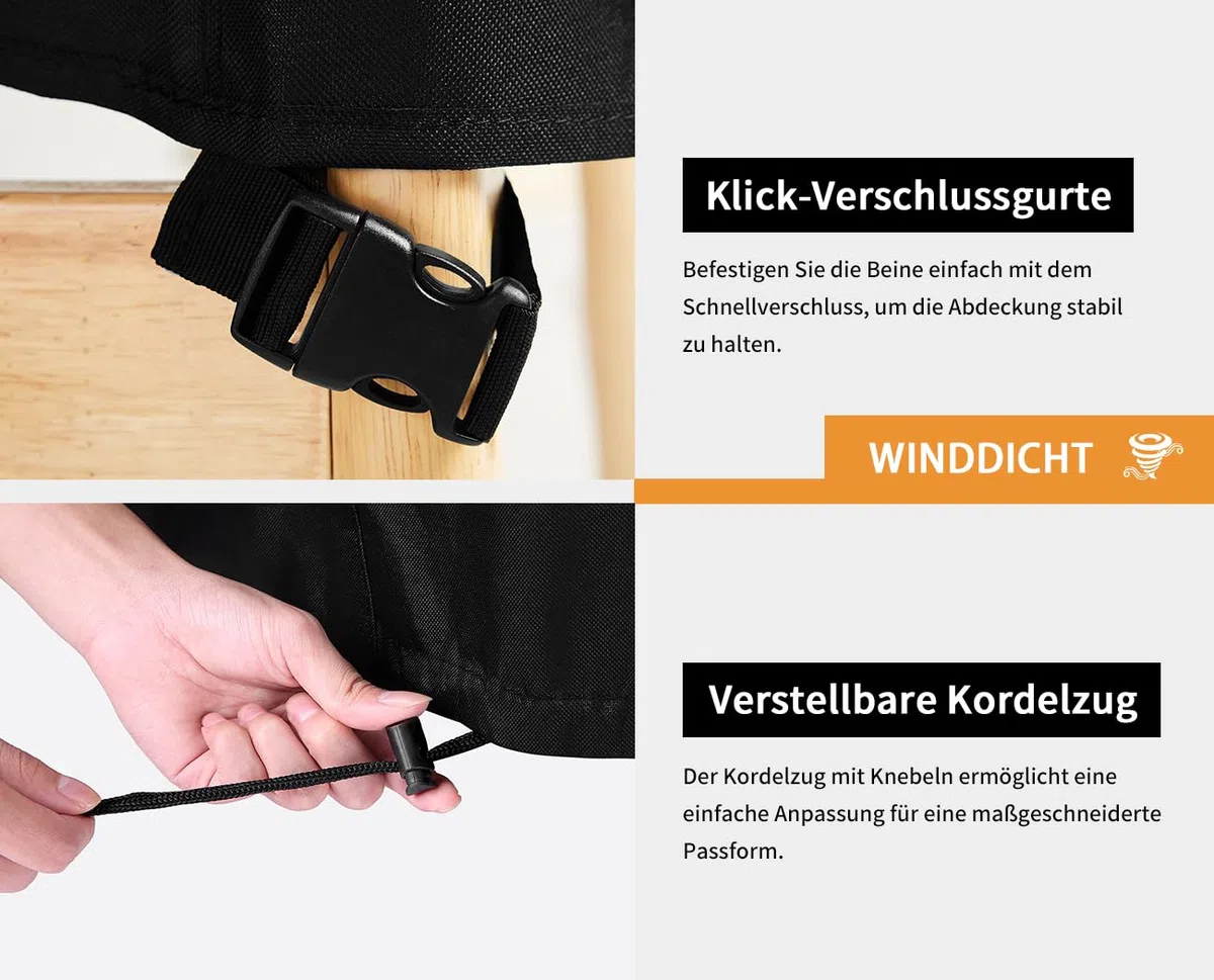 Dokon 2 Sitzer Gartenbank Abdeckung mit Belüftungsöffnungen Wasserdicht Winddicht UV-Beständiges Robustes Oxford-Gewebe Schutzhülle für Gartenbank, Gartensofa (134x66x63/89cm) - Schwarz