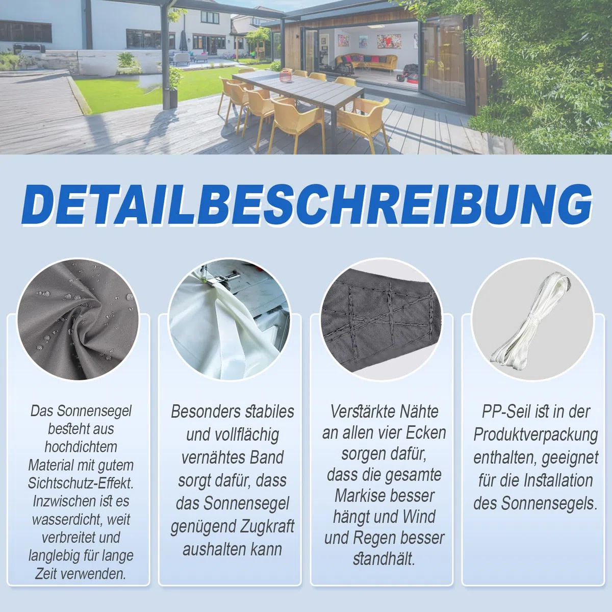 Sunnylaxx 3x3x3m Sonnensegel Dreieckig, Wasserdicht Sonnenschutz Sunsegel Color Anthrazit, 95% UV-Schutz,für Außenbereich,Garten