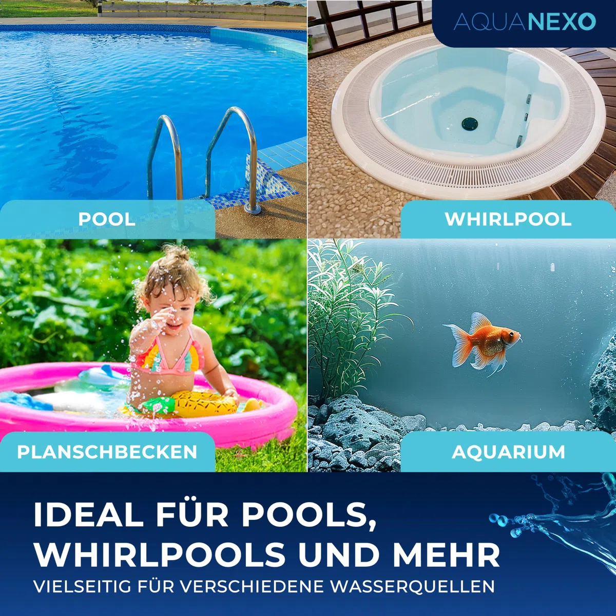 Pool Tester pH und Chlor inkl. 60 Pool Testtabletten, Pooltester, Pool Wassertester, Schütteltester Pool ph Tester, Pool Tester Chlor und pH für Schwimmbad, Planschbecken, Whirlpool