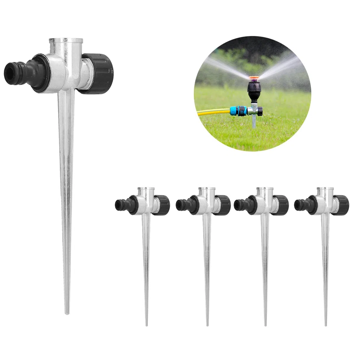 5pcs Sprinklerkopf, Bewässerung Sprayer, 1/2inch Innengewinde Seite Außengewinde Schnittstelle Metall Rasen Wasser - Automatische Landschaft Sprühdüse Rasensprenger