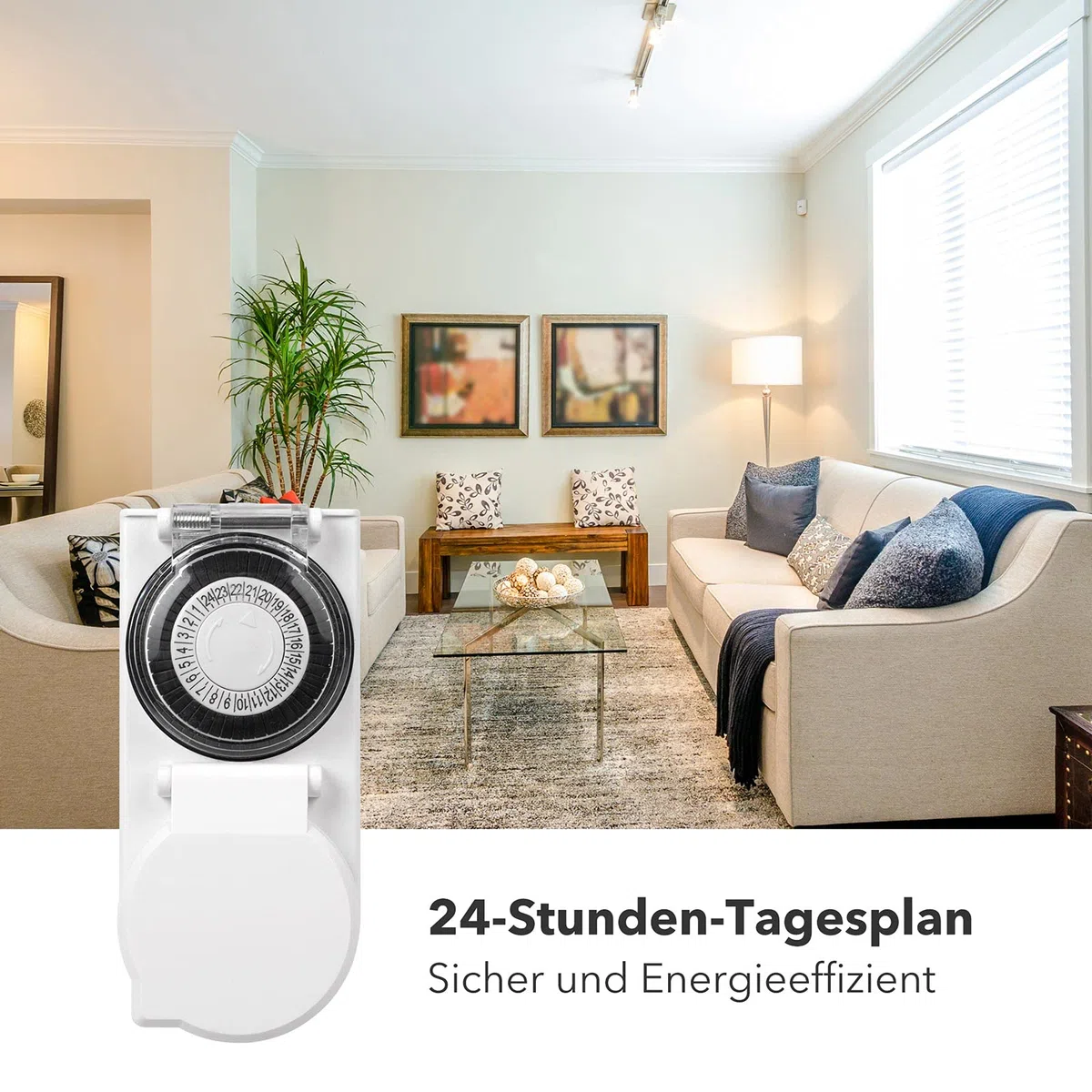 HBN 2X Zeitschaltuhr Steckdose Aussenbereich, IP44 Outdoor Mechanische Timer mit Kindersicherung & Schutzabdeckung, Analoge Tageszeitschaltuhr für Außen, 16A/3.680W
