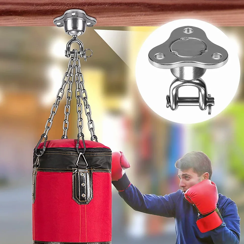 SELEWARE Schaukelhaken Schwerlast Hängesessel Outdoor - Drehhaken Boxsack Halterung Deckenhaken Holzbalken hängematte Befestigung Deckenhalterung für Reifennetz-Schaukel Gym Yoga 400KG Kapazität