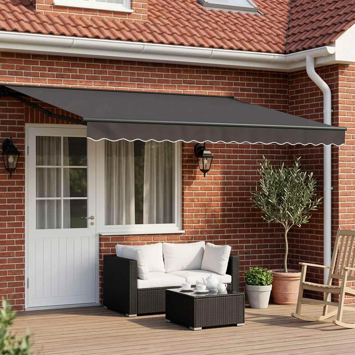 vidaXL Manuell einziehbare Markise Anthrazit 4,5 x 3,5 m