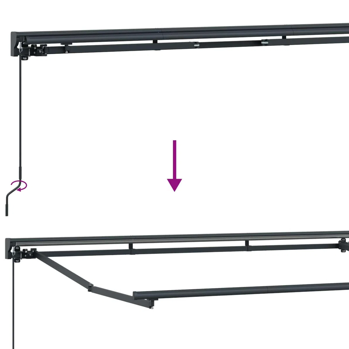 vidaXL Manuell einziehbare Markise Anthrazit 4,5 x 3,5 m
