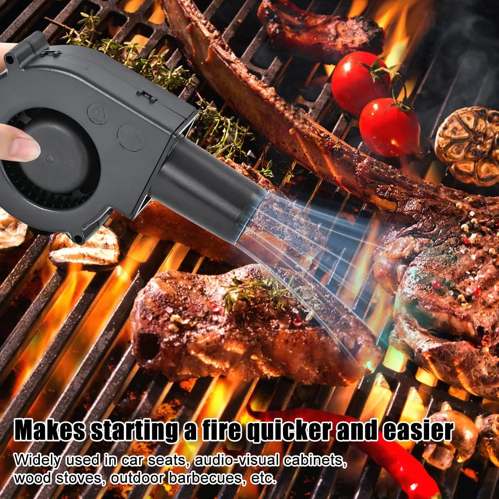 Radiallüfter 12V, 220V Regelbar AC Radial Lüfter, Kühlung Lüfter mit drehzahlregler, DC 3-12V Turbinengebläse, Gebläse Lüfter für Belüftung Lüfterwechsel BBQ, Aufblasbar, Häusliche Kamine