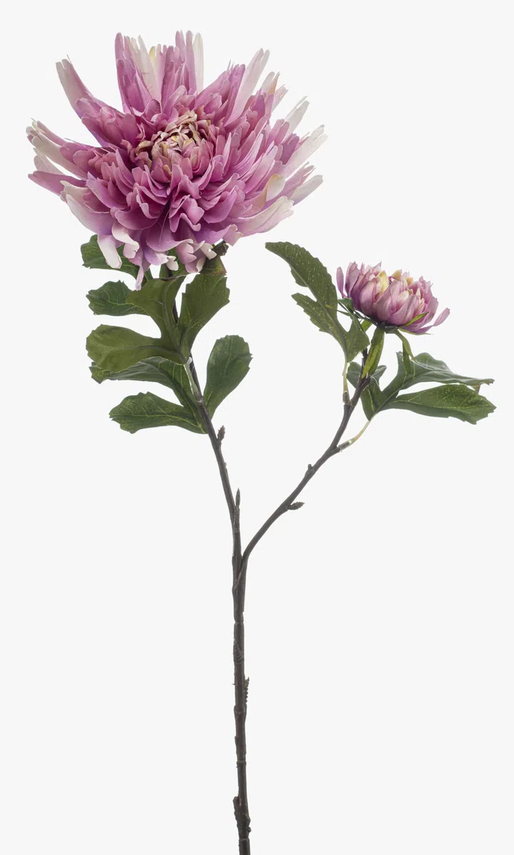artplants.de Kunst Zweig Dahlie KALGER, lila, 75cm | Künstlicher Dahlienzweig