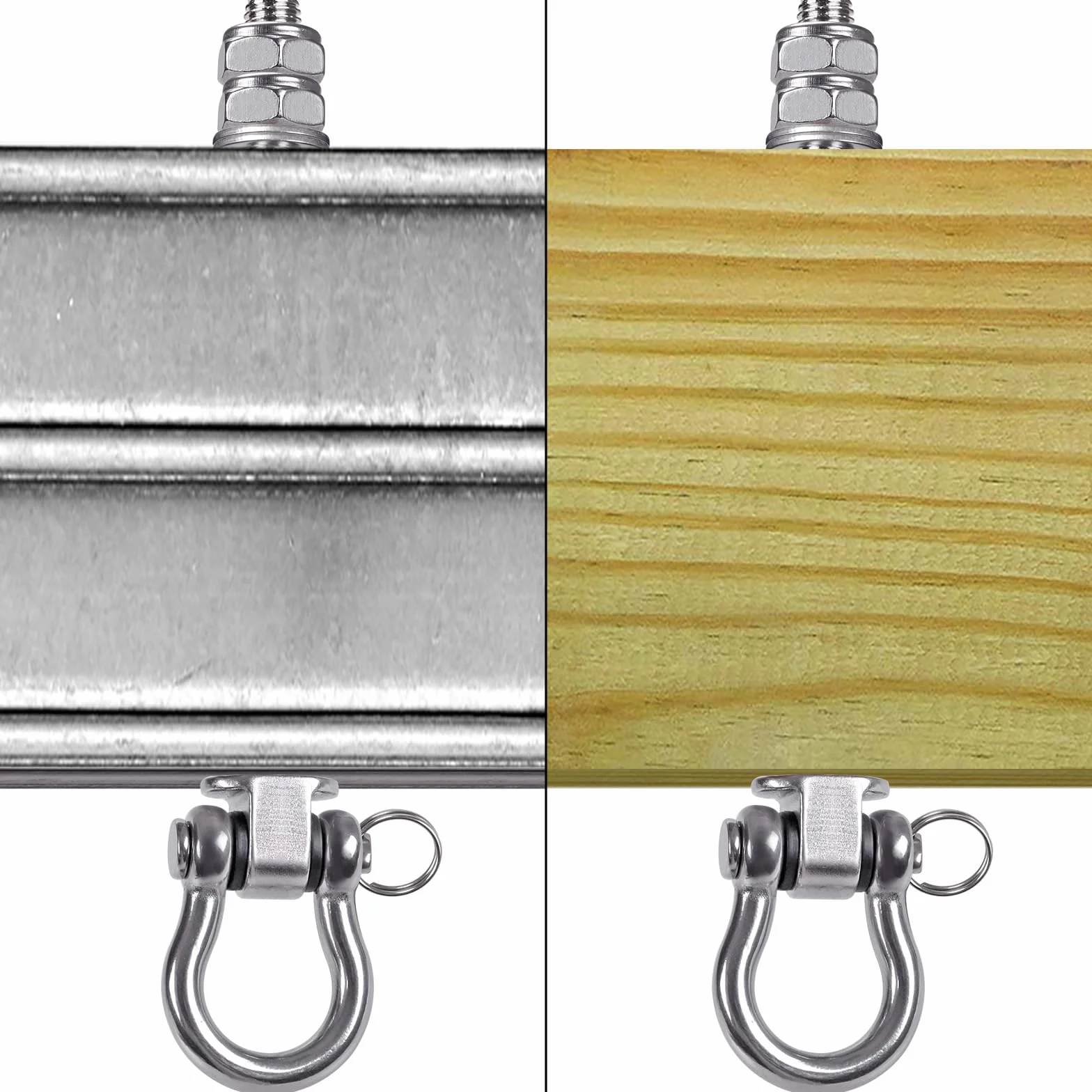Dolibest 2er Schaukelhaken Holzbalken Lager, 175mm Hängematte Befestigung M10 Schwerlast Hängesessel Aufhängung Betondecke Edelstahl Drehbar Boxsack Deckenhalterung ösenhaken zum Schrauben, Bis 680kg