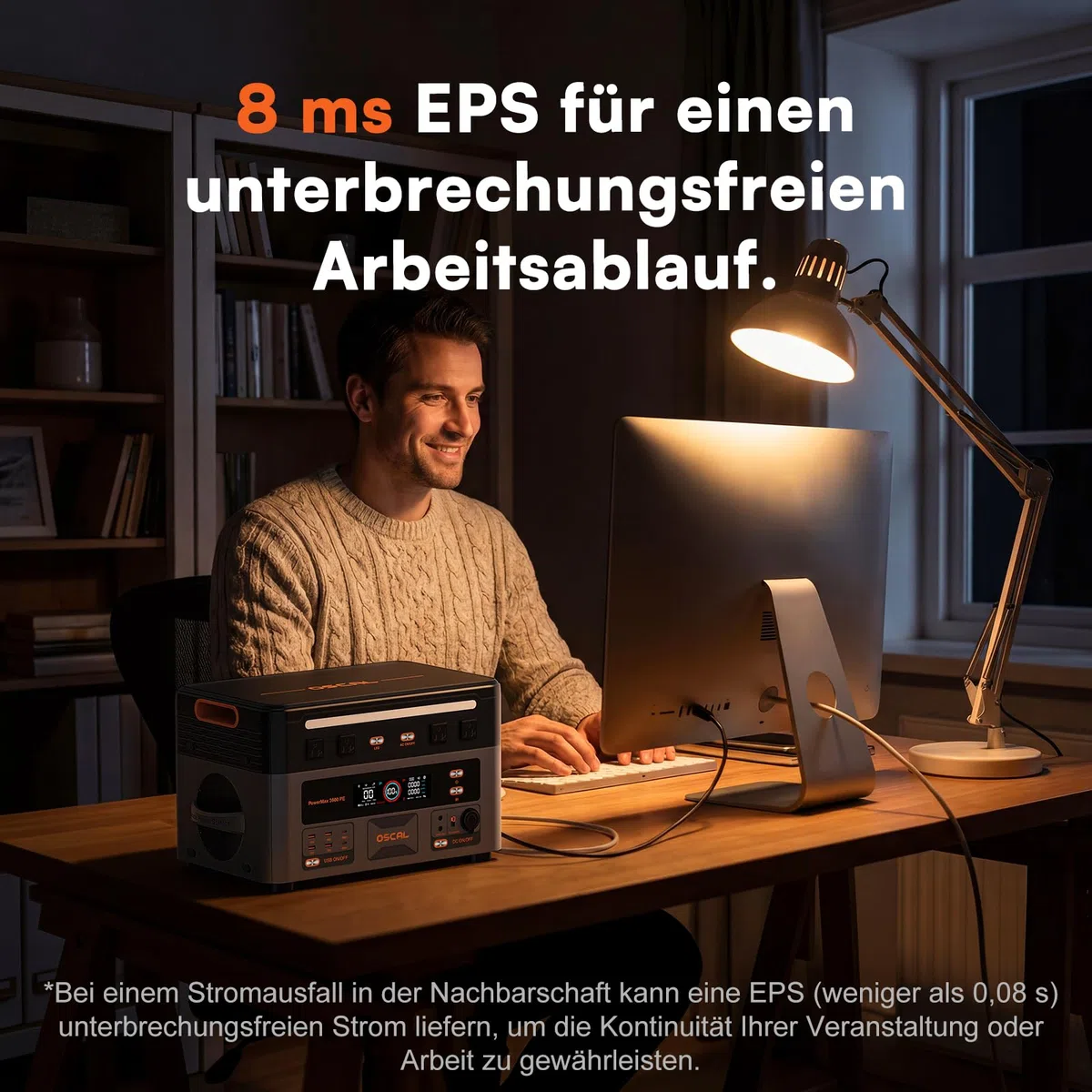 3600W Tragbare Powerstation PowerMax 3600PE, 2016Wh Solargenerator mit LiFePO4 Akku, 0–80% in 45 Min.Laden, APP, 14 Anschlüsse, USV, Portable Power Station für Camping, Wohnmobile
