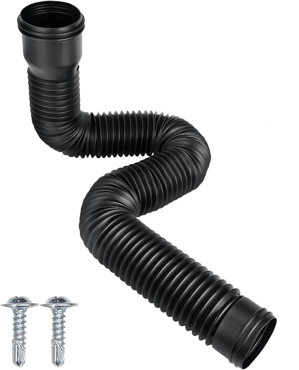Fallrohr Erweiterungsset, Flexible Rundes Verlängerung Fallrohr Durchmesser 80/100 mm, Fallrohr Erweiterung von 47 bis 150 cm