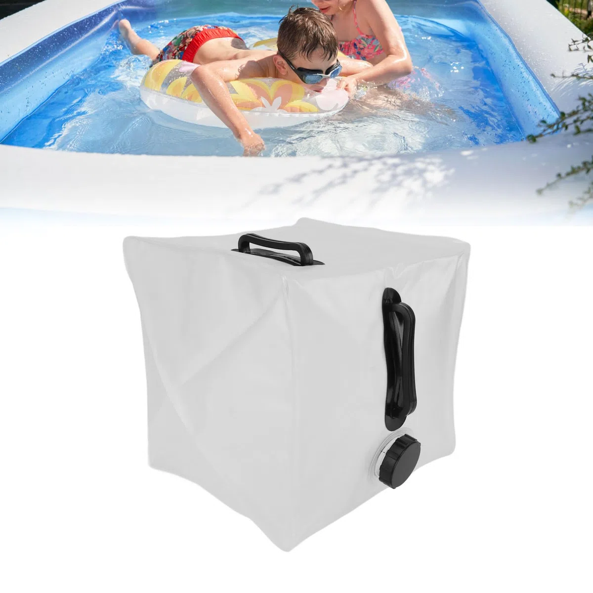 Schwimmbadleiter Gewichte, Pool Gewichts Sandsäcke, 20 L Großes Fassungsvermögen Faltbarer Pool Stufen Sandsack, Befüllbare Leitergewichte Pool Stufengewichte Wasserdichter Behälter für Pooltreppen