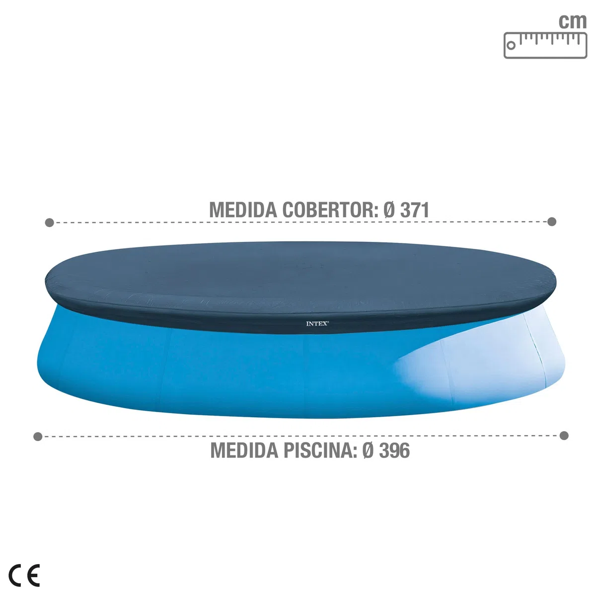 INTEX Poolabdeckung rund Ø 396cm für Easy Set Pools, Winterabdeckplane Sommerabdeckplane (28026)