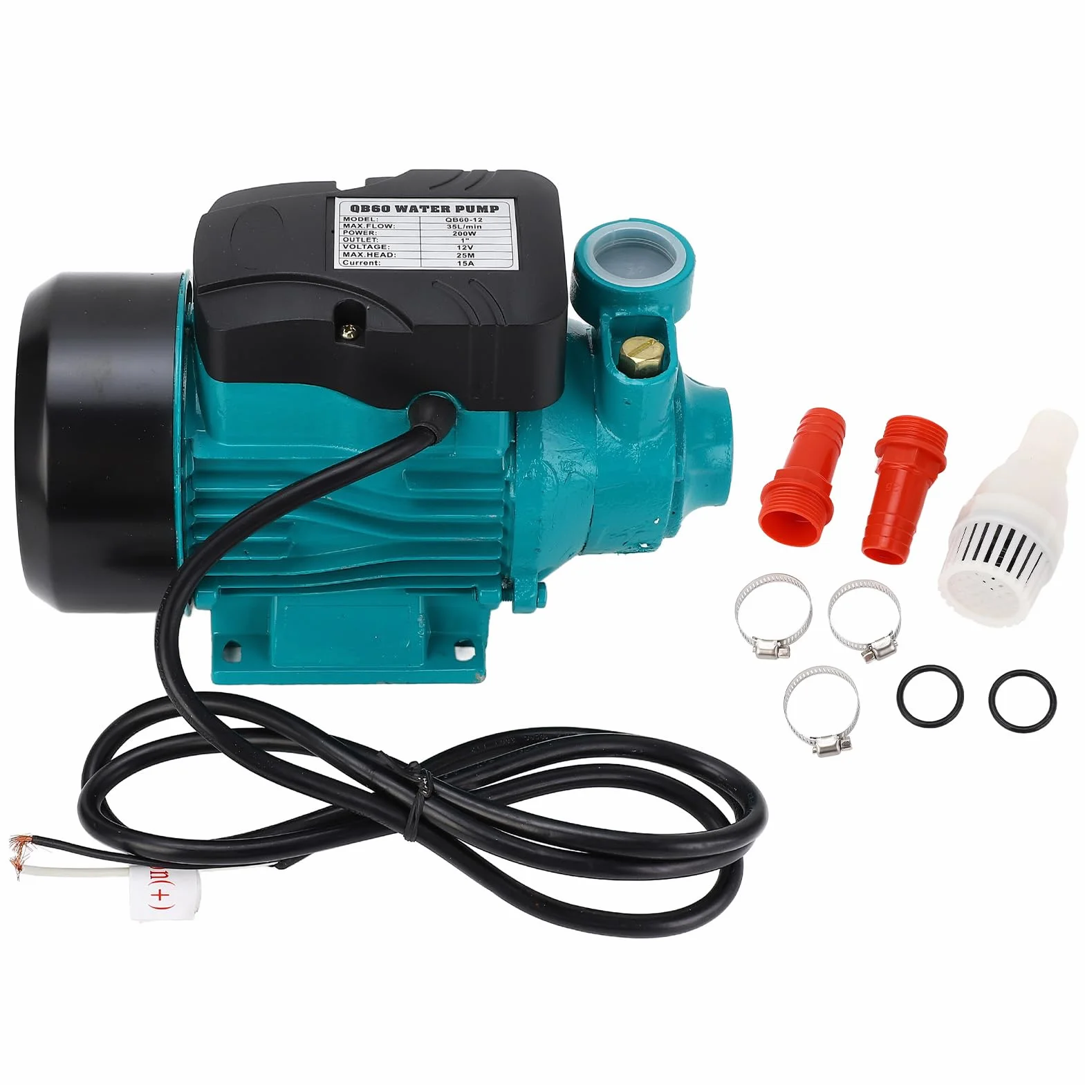 Teichpumpen für Outdoor -Teiche, Kleine Wasserpumpe Solar DC Wirbelpumpe 200 W 3200 U/Min 35 Lpm groß 25 M Solarwasserpumpe Hochleuter Wirbel Wirbelpumpe (DC12V)