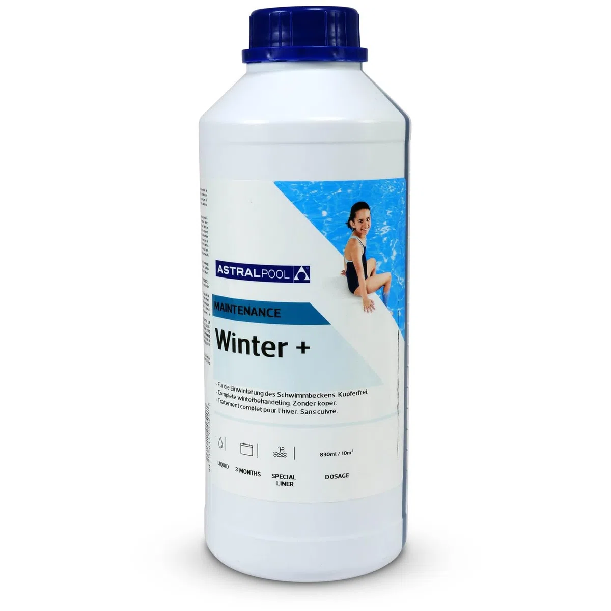 Astral Pool Wintermittel 1L - Effektive Winterpflege für Pools - Verhindert Algen Bakterien Kalk - Einfache Anwendung - Schwimmbecken Einwinterungsmittel