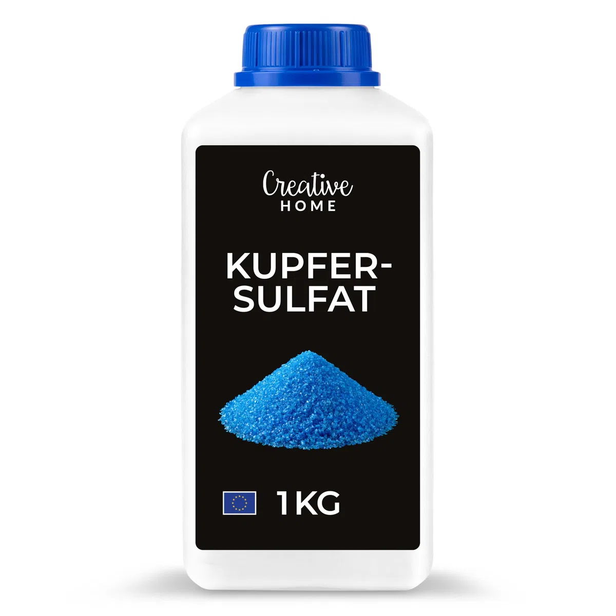 Creative Home Kupfersulfat Pentahydrat 1kg Kupfervitriol ohne Antibackmittel | Kupfer(II)-sulfat-5-hydrat für Labor, Kristallzucht, Experimente, Verkupfern