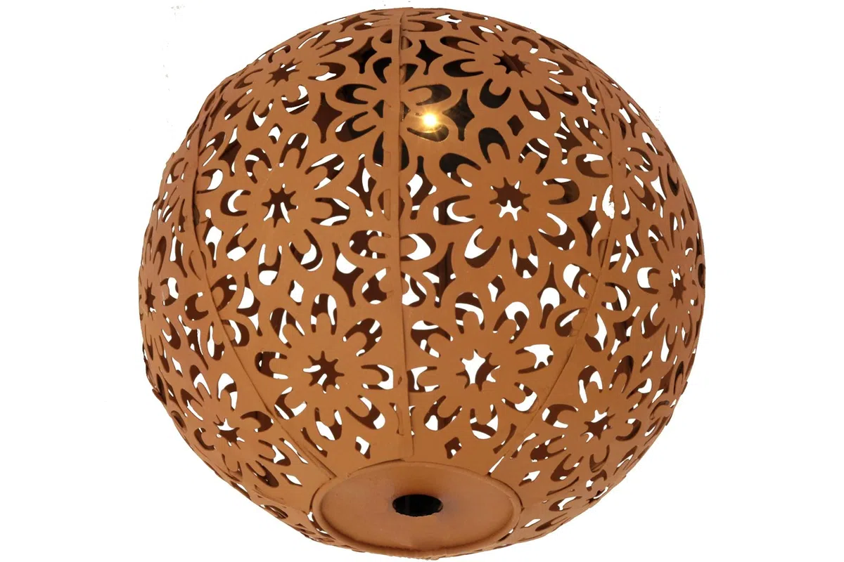 LED Solar Metall Gartenkugel Rostoptik Ø 20 cm warmweiss
