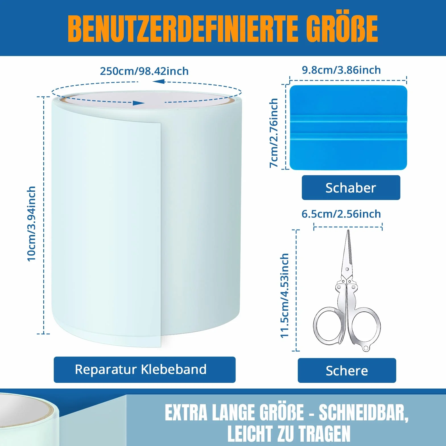 Pool Reparaturset, Transparentes Unterwasser Klebeband 10cm x 250cm, Pool Flicken Selbstklebend Wasserdichtes Flex Tape, PVC Abdichtband Kann Als Ersatz für Kleber,Dichtmittel Verwendet Werden