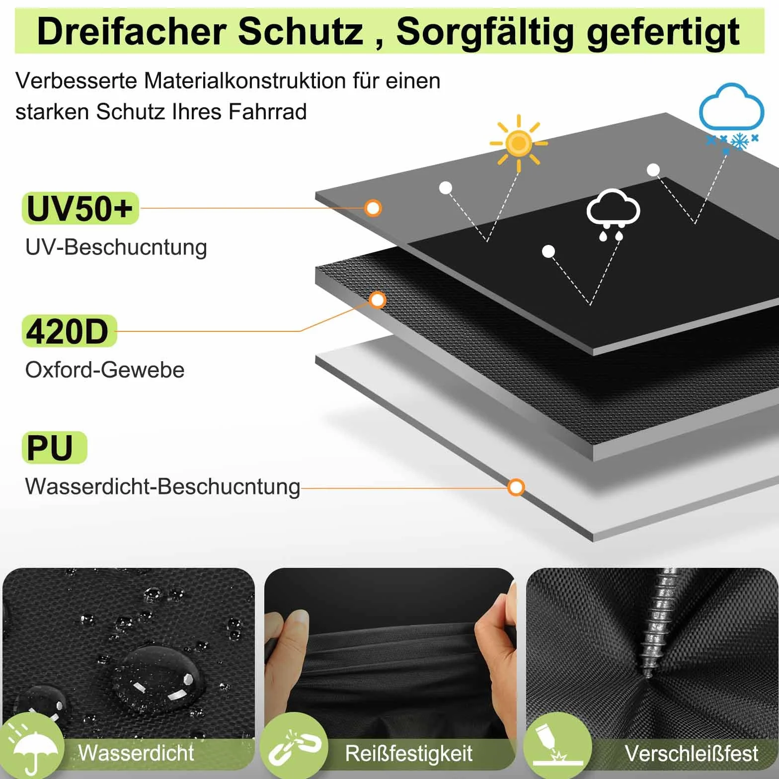 Grillabdeckung Wetterfest 145x60x120cm Grill Abdeckung 420D Oxford-Gewebe Wasserdicht Reißfest, Schutz Grill vor Rost und Schimmel, Grill Abdeckhaube für Weber/Enders/Char Broil/Napoleon/Rösle