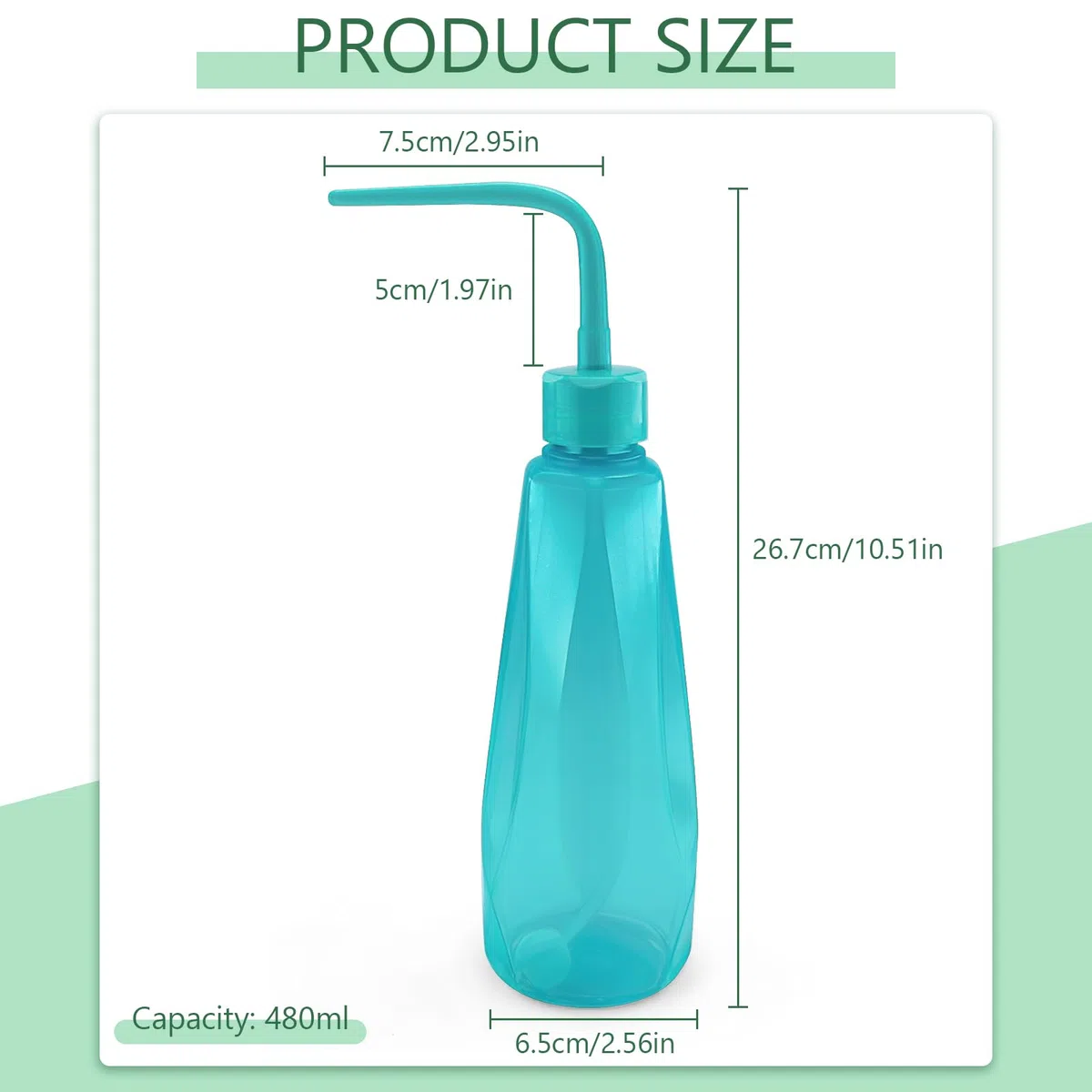 Kleine Gießkanne für Zimmerpflanzen, 450 ml Mini Giesskanne, Bewässerung Flasche für Sukkulente Kaktus Sämlinge Bonsai (Blau)