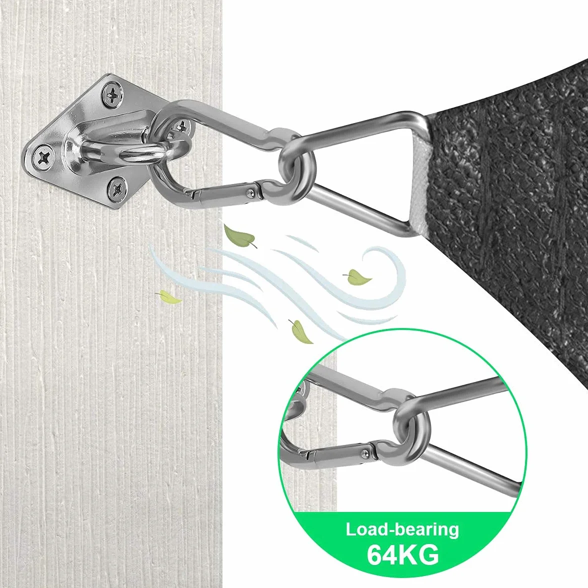 Sonnensegel Befestigung Set Zubehör 304 Edelstahl Sonnensegel Befestigungsset sonnensegel Spanner Montage Aufbau für Viereck und Dreieck Garten, Awnings Mounting Assembly