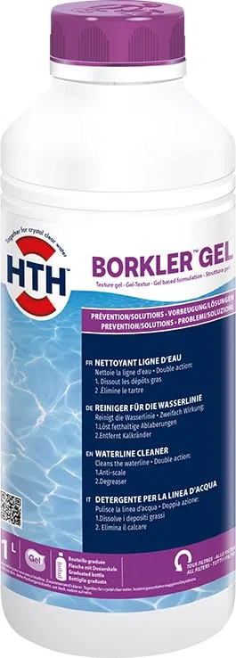 HTH Borkler Gel, Fleckenentferner für den Pool, Reiniger Wasserlinie