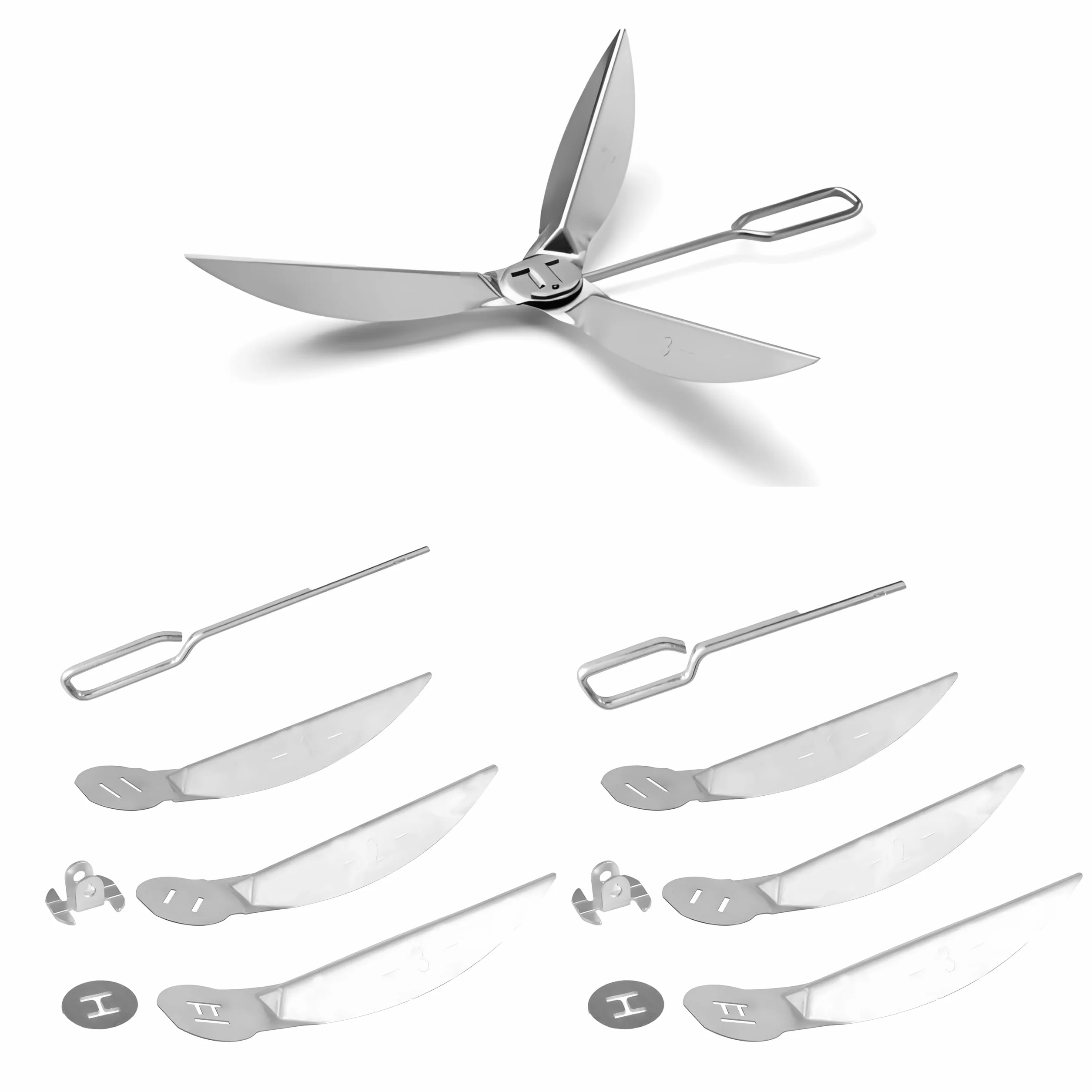 2 Set 18-1/2 Zoll One-Touch Reinigungssystem Kit für Weber Ersatzteil für Kugelgrill,Kettle One Touch-Reinigungsset,Für Weber Holzkohlegrill Reinigungssystem Kit