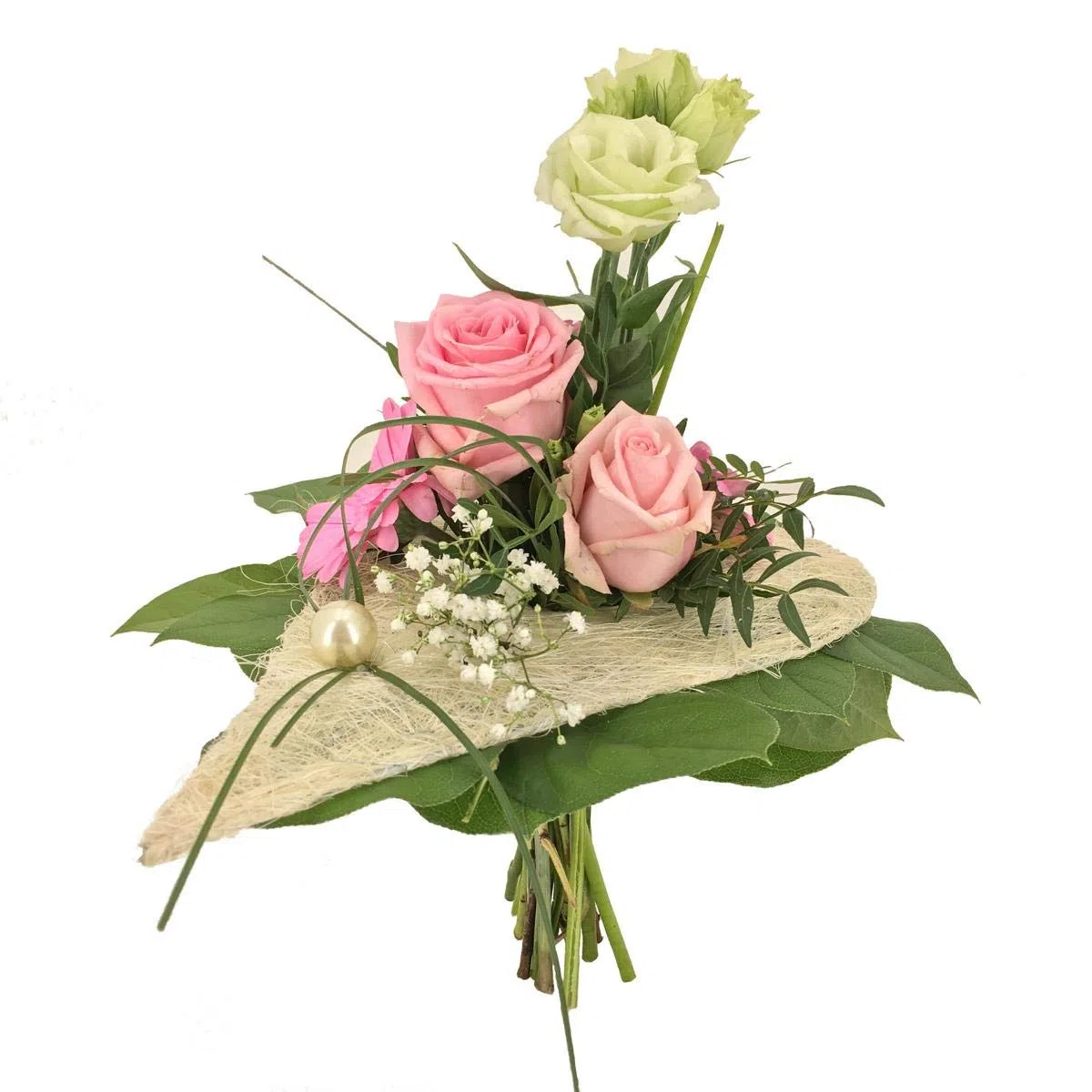 Blumenstrauß -Valentin- Blumenversand zum Wunschtermin - Rosen, Gerbera und Eustoma mit reichlich Beiwerk