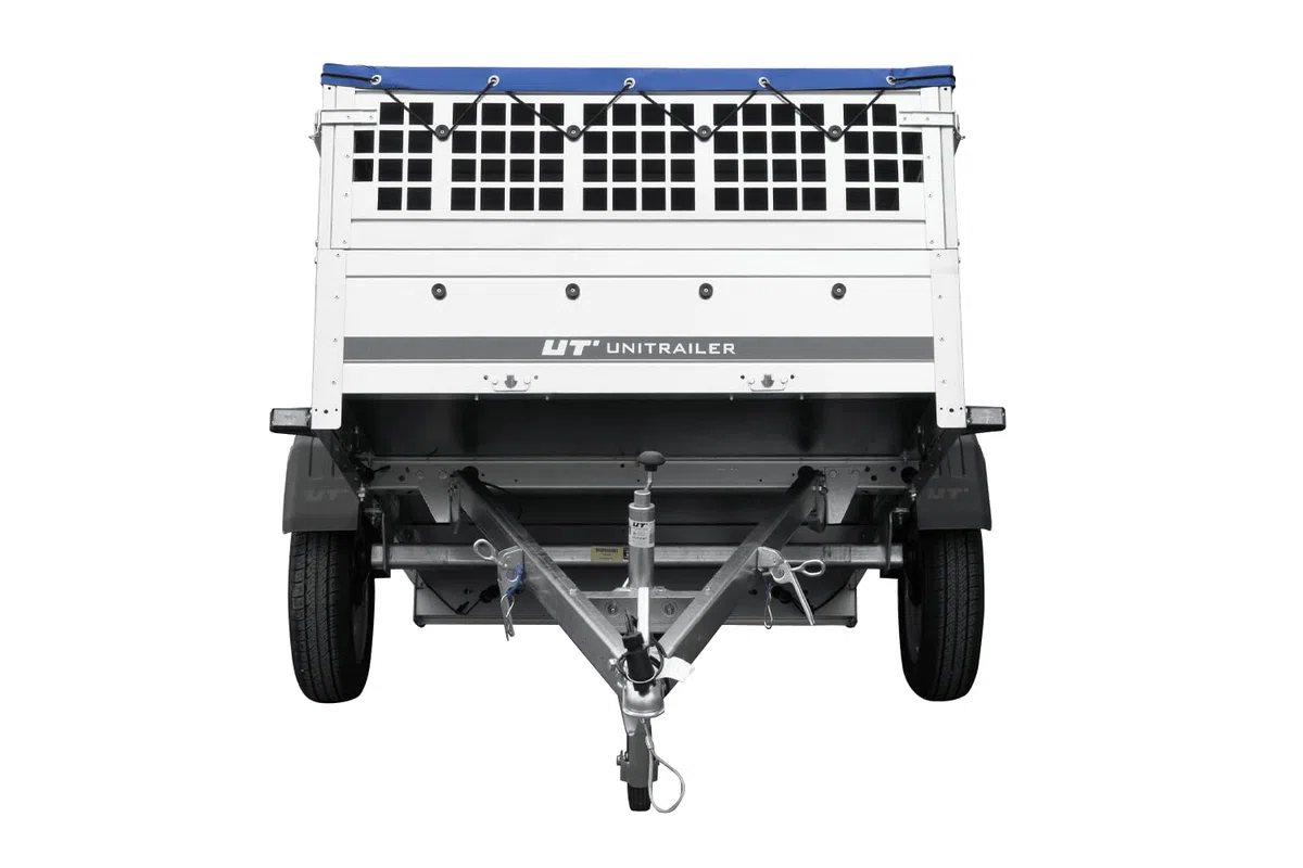 Großer Anhänger bis 750 kg Garden Großer Anhänger bis 750 kg Garden Trailer 201 Kipp mit Jockey-Rad, Gitterseiten und flachen Plane, Trailer 201 Kipp mit Jockey-Rad