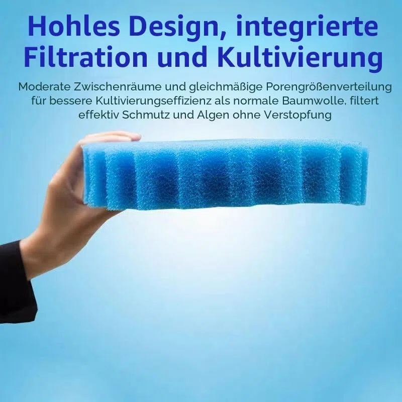 CPF-2500 Teichfilter Schwämme – Biologische Filterschaum Pads für CPF Druckteichfilter, Effiziente Teichfilter Medien, Dual-Dichte Schwamm Ersatz (2 x Gelbe Fein- & 2 x Blaue Grob-Schwämme, Ø 23 cm)