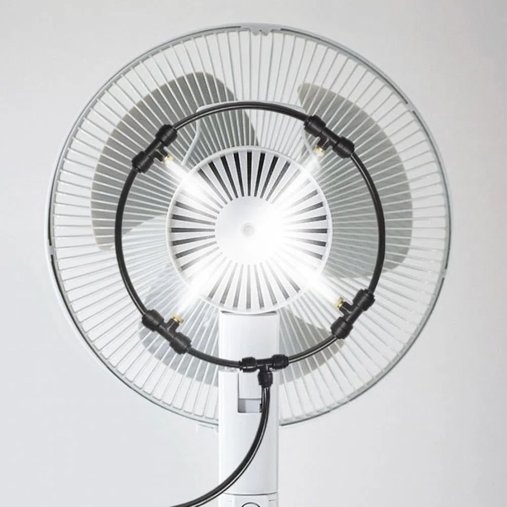 16-Zoll-Außenventilator-Kühlnebelsystem Tragbares Sprühsprinkler-Nebel-Kit Nebelventilator-Düsen-Kit Ventilatorsprüher Outdoor-Garten-Terrassen-Vernebler
