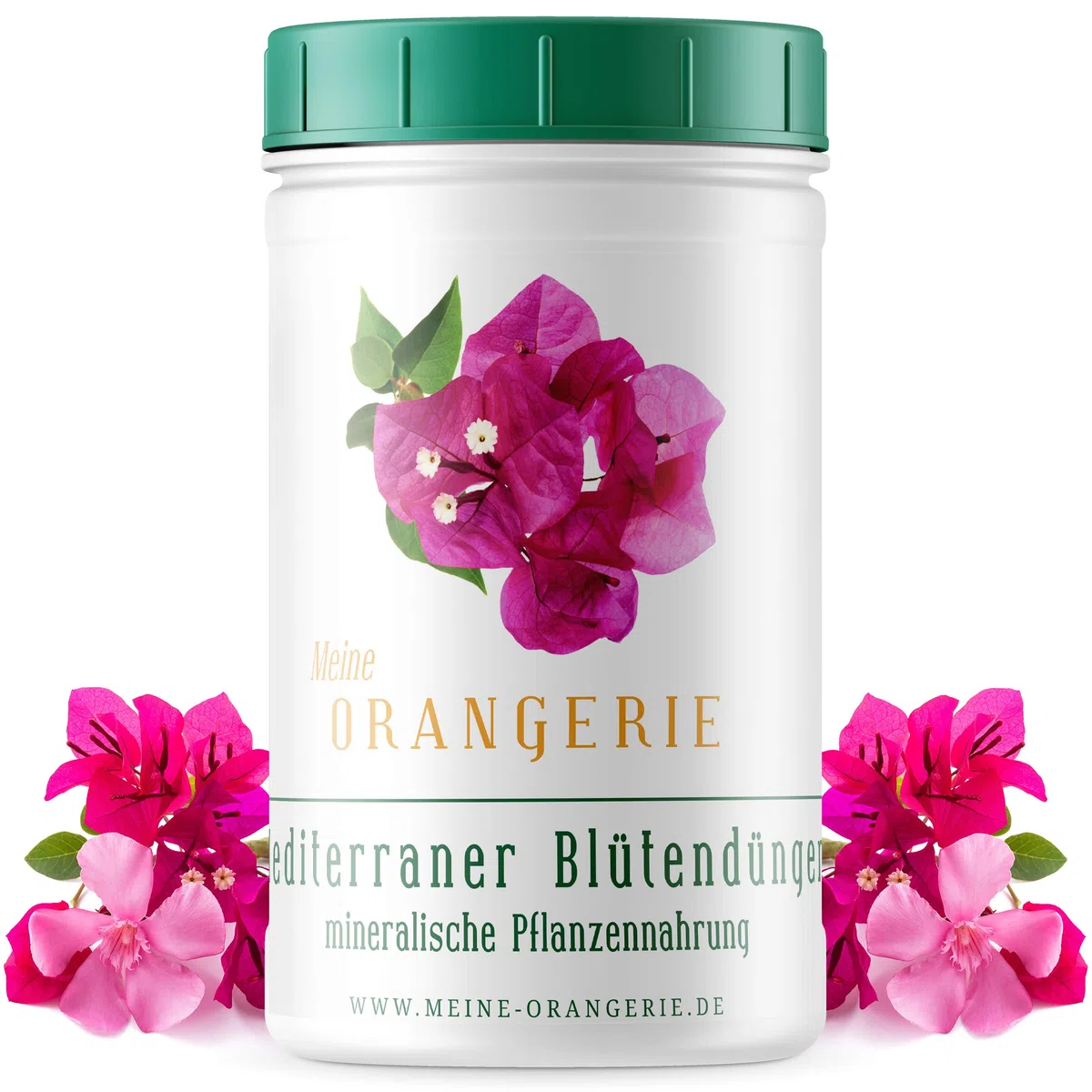 Meine Orangerie Mediterraner Blühpflanzendünger [1kg] - Profi-Pflanzendünger für Blühpflanzen - Spezialdünger für Oleander, Bougainvillea, Dipladenia, etc. - Blumendünger für Kübelpflanzen