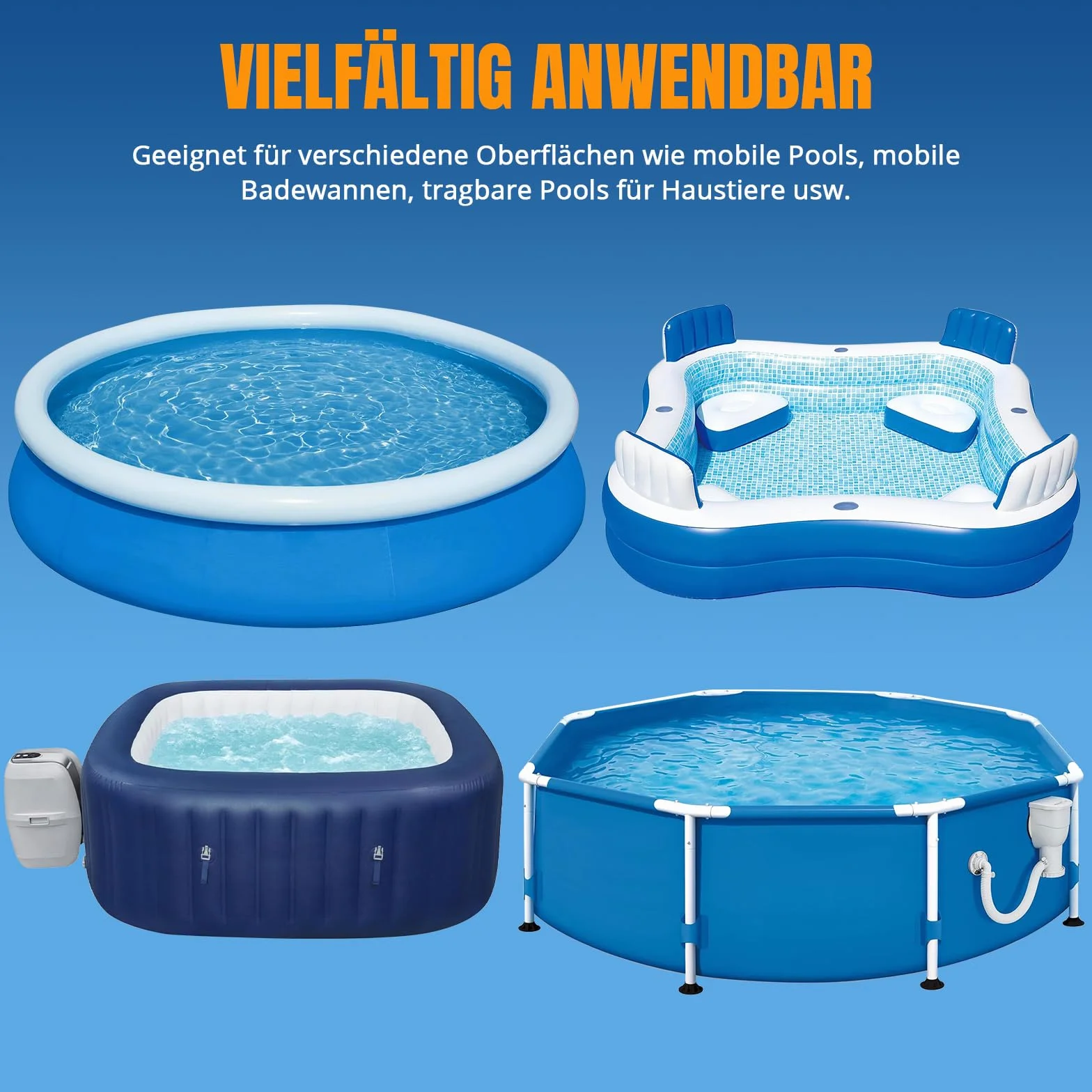 Pool Reparaturset, Transparentes Unterwasser Klebeband 10cm x 250cm, Pool Flicken Selbstklebend Wasserdichtes Flex Tape, PVC Abdichtband Kann Als Ersatz für Kleber,Dichtmittel Verwendet Werden