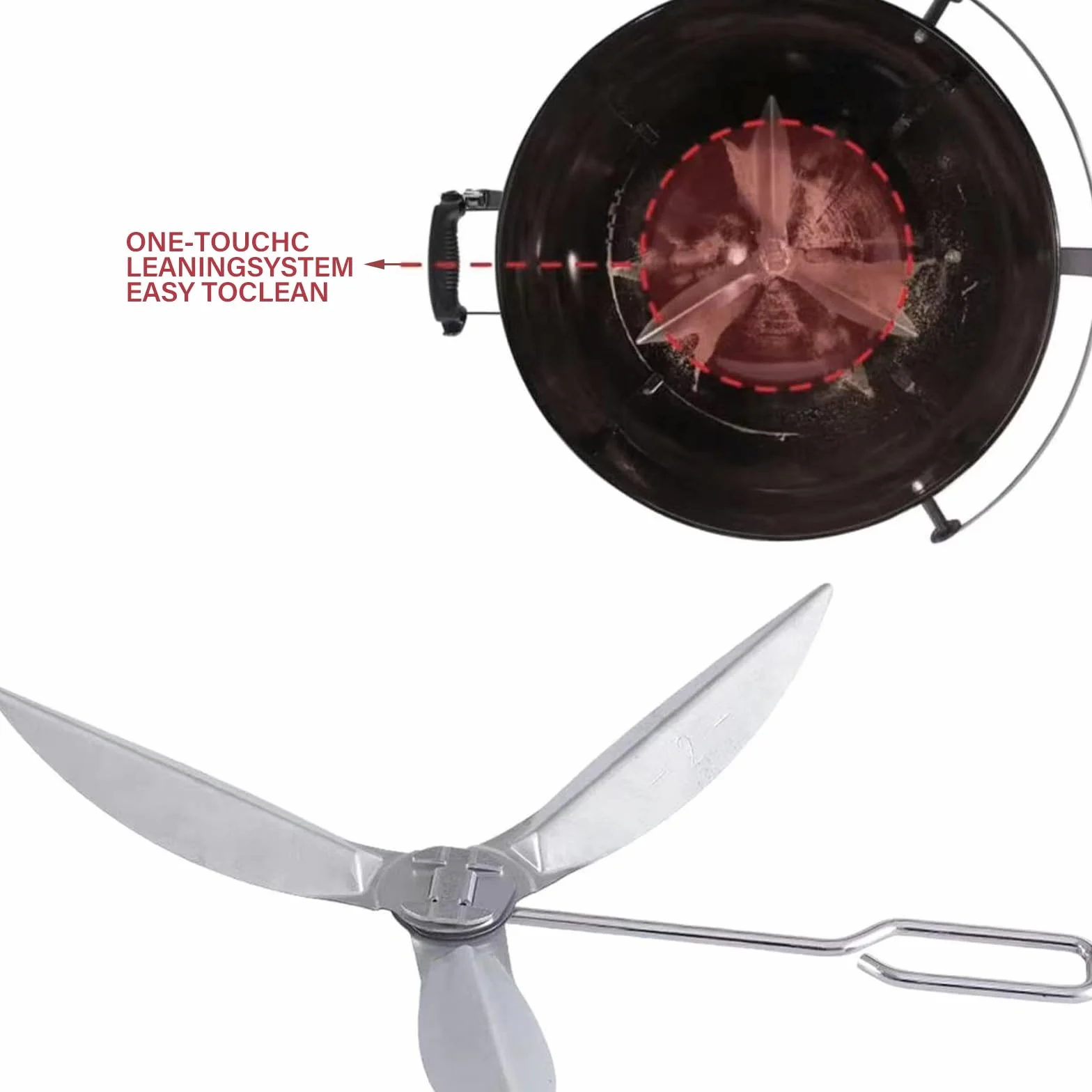 2 Set 18-1/2 Zoll One-Touch Reinigungssystem Kit für Weber Ersatzteil für Kugelgrill,Kettle One Touch-Reinigungsset,Für Weber Holzkohlegrill Reinigungssystem Kit