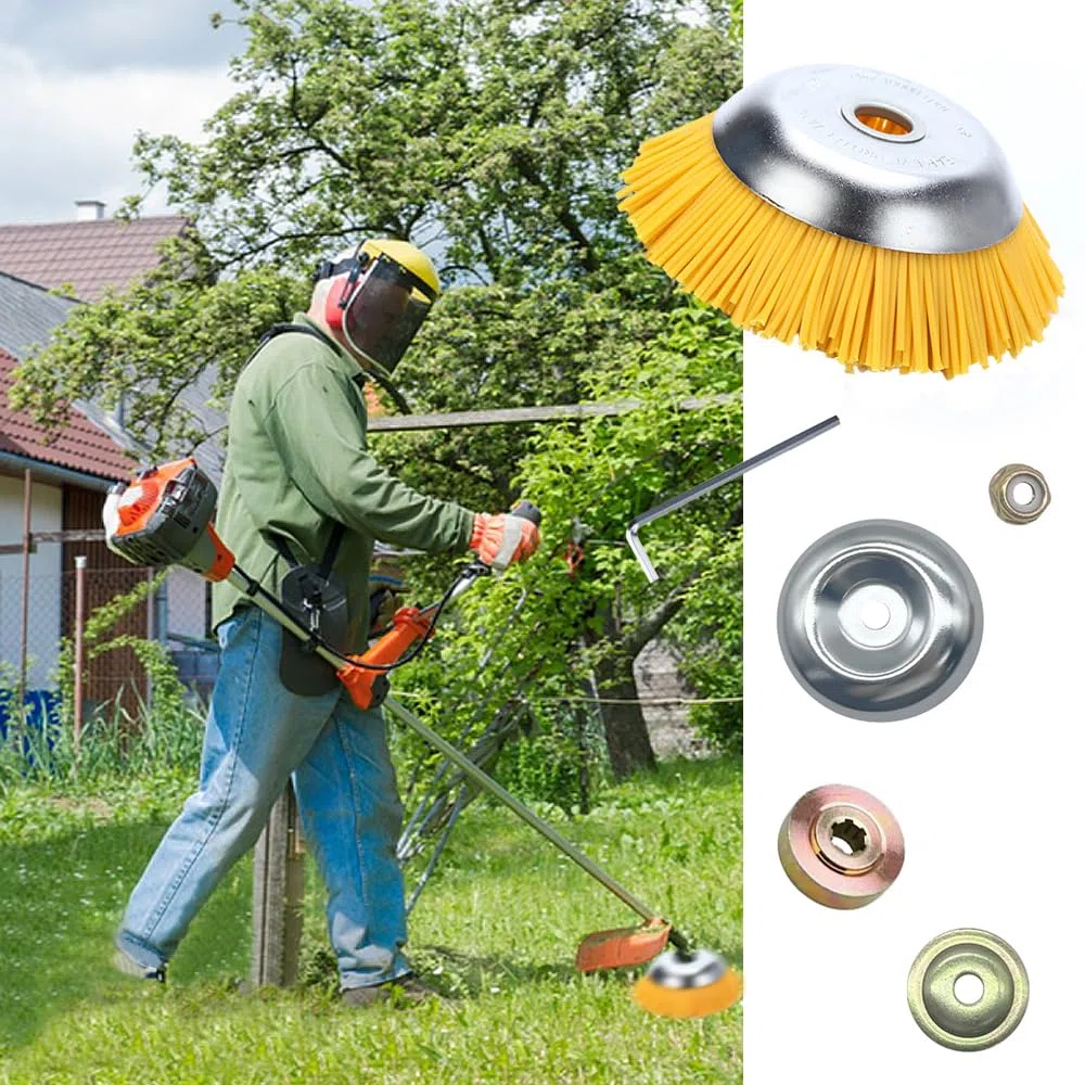 Unkrautbürste, Wildkrautbürste,Hochwertige Wildkrautbürste, Unkrautbuerste Nylonbürste Profi Wildkraut Fugenbürste,Hochwertige Wildkrautbürste,Nylon-Unkrautbürste für Motorsense