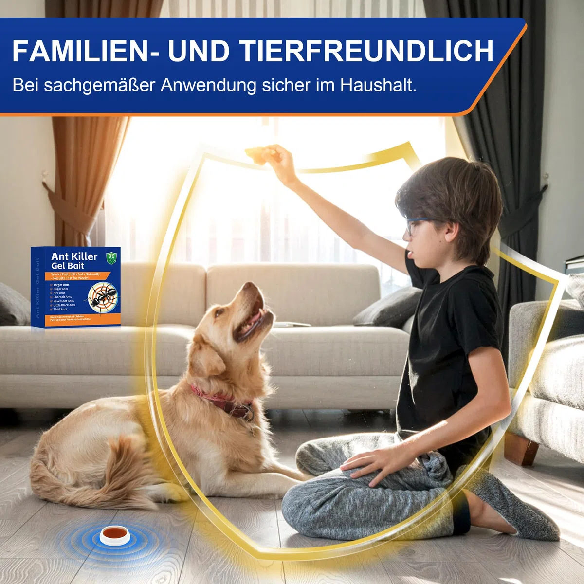 96 Stück Ameisenfänger Köder, geeignet für den Innen- und Außenbereich, langanhaltend und effektiv, einfacher Reinigung