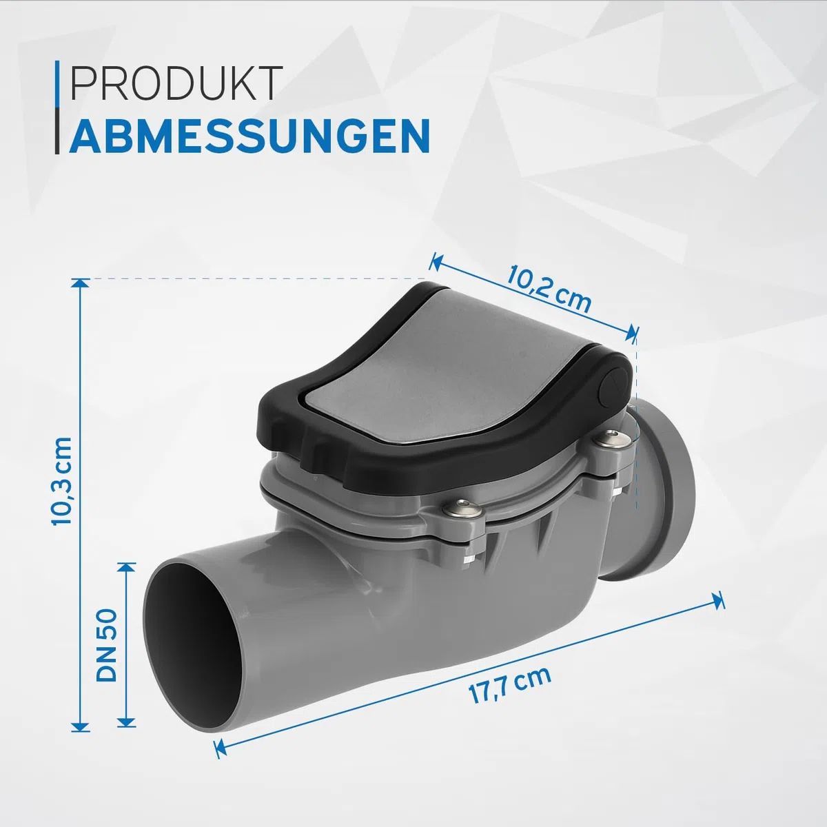 kör4u Rückstauklappe DN 50, grau, Abwasser, Rattenschutz, Rückstauverschluss (DN 50)
