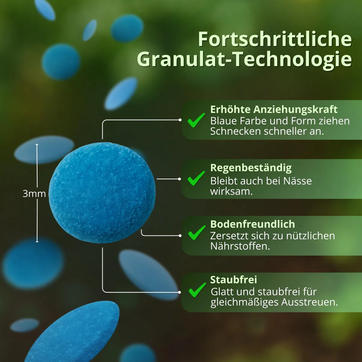 Schneckenkorn Regenfest | 300g für 500m²| Schneckenlinsen gegen Nacktschnecken | Haustierfreundlich | Schneckenschutz mit biologischer Wirkformel | Für alle Gemüsearten (1x Streudose)