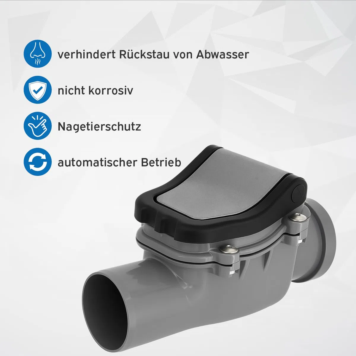 kör4u Rückstauklappe DN 50, grau, Abwasser, Rattenschutz, Rückstauverschluss (DN 50)