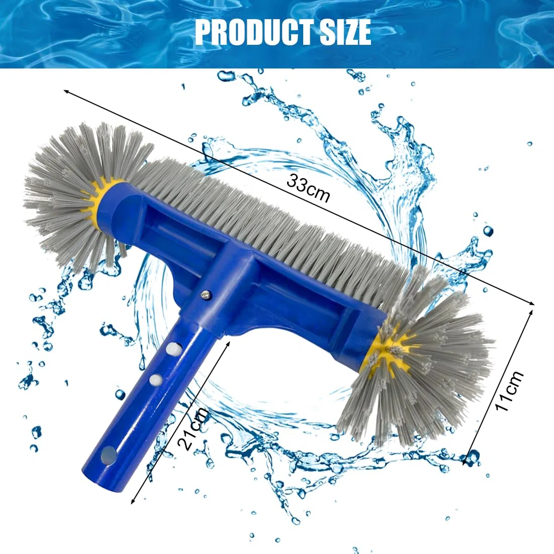 Poolbürste mit Runden Enden, Poolbesen, Pool Bürste, Poolbürste für Folienpool, Schwimmbad Bürste, Pool Reinigungsbürste für Reinigung Pool Wänden, Fliesen, Ecken, Böden(Dekoration G1)