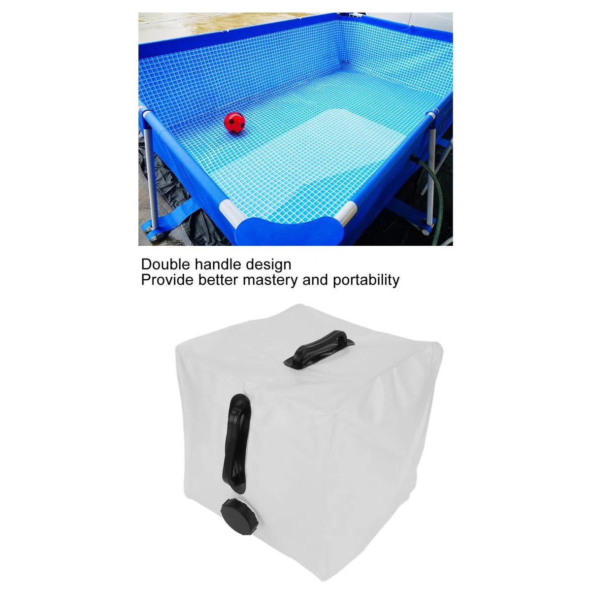 Schwimmbadleiter Gewichte, Pool Gewichts Sandsäcke, 20 L Großes Fassungsvermögen Faltbarer Pool Stufen Sandsack, Befüllbare Leitergewichte Pool Stufengewichte Wasserdichter Behälter für Pooltreppen
