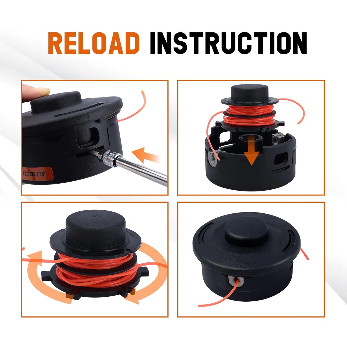 Mähkopf für Stihl Autocut 25-2 Fadenkopf M10x1.0 Trimmerkopf für FS55 FS55R FS56 FS80 FS85 FS90 FS100 FS110 FS130 FS250 Rasenmäher Ersatzteile 40027102108 (1*Mähkopf+Ein Satz Ersatzteile)