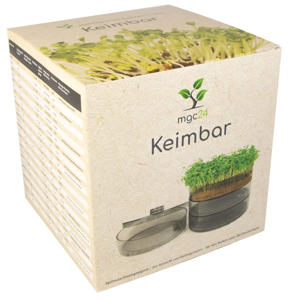 mgc24® Keimbar - Keimsprossenbox zur Anzucht von Keimsprossen mit 4 Keimschalen und Deckel