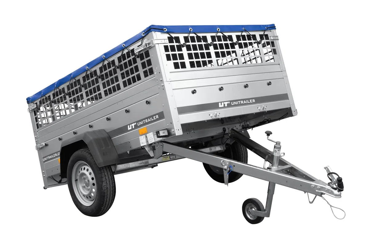 Großer Anhänger bis 750 kg Garden Großer Anhänger bis 750 kg Garden Trailer 201 Kipp mit Jockey-Rad, Gitterseiten und flachen Plane, Trailer 201 Kipp mit Jockey-Rad