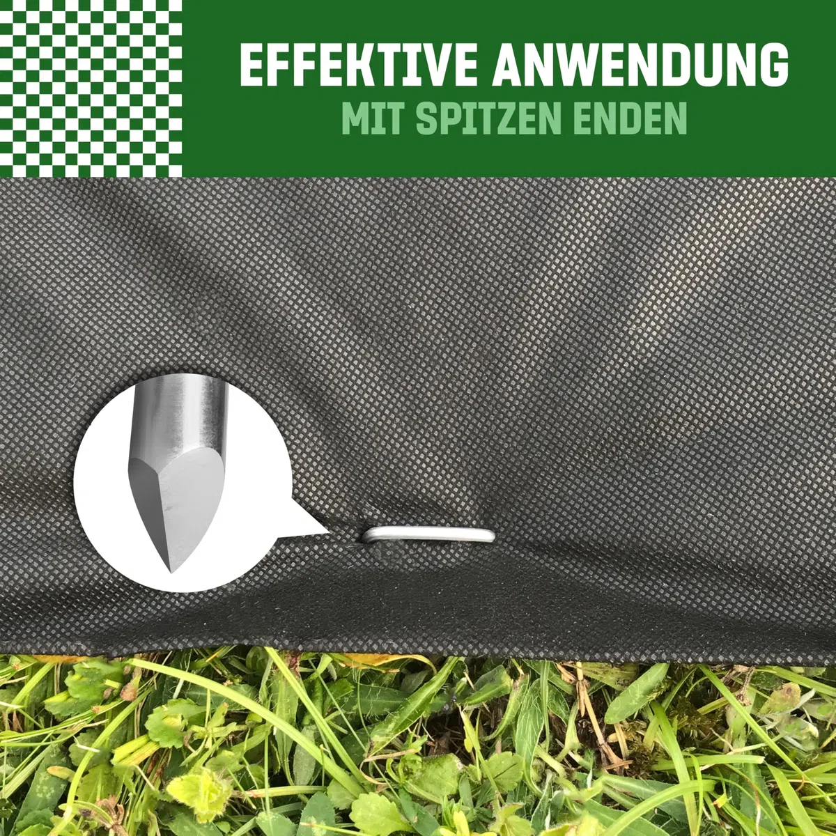 GardenGloss Rostfreie Erdanker aus Stahl (100 Stück) - 150 x 25 mm, Ø 3 mm | Stabile Bodenanker für Unkrautvlies - Gartenvlies - Zaun & Camping