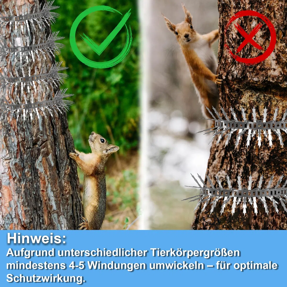 Marderabwehr, Taubenabwehr Spikes, Vogelabwehr, Waschbär Abwehr Marderschutz Fallrohre für Garten, Balkon, Dachboden, Baumschutz, Dachrinnen - 2,2M Edelstahl Ahornblattförmige 5CM Spikes