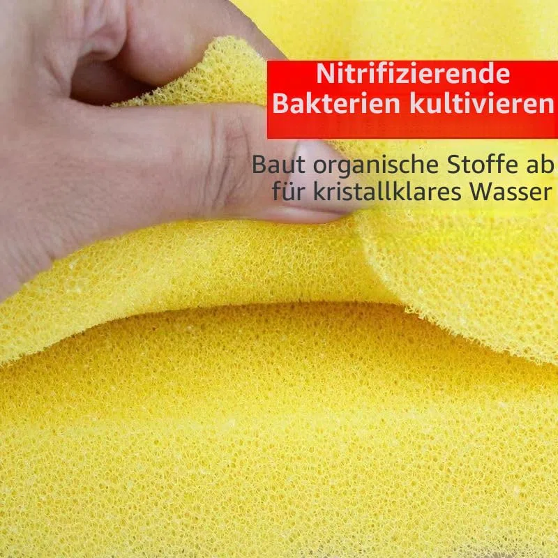 CPF-2500 Teichfilter Schwämme – Biologische Filterschaum Pads für CPF Druckteichfilter, Effiziente Teichfilter Medien, Dual-Dichte Schwamm Ersatz (2 x Gelbe Fein- & 2 x Blaue Grob-Schwämme, Ø 23 cm)
