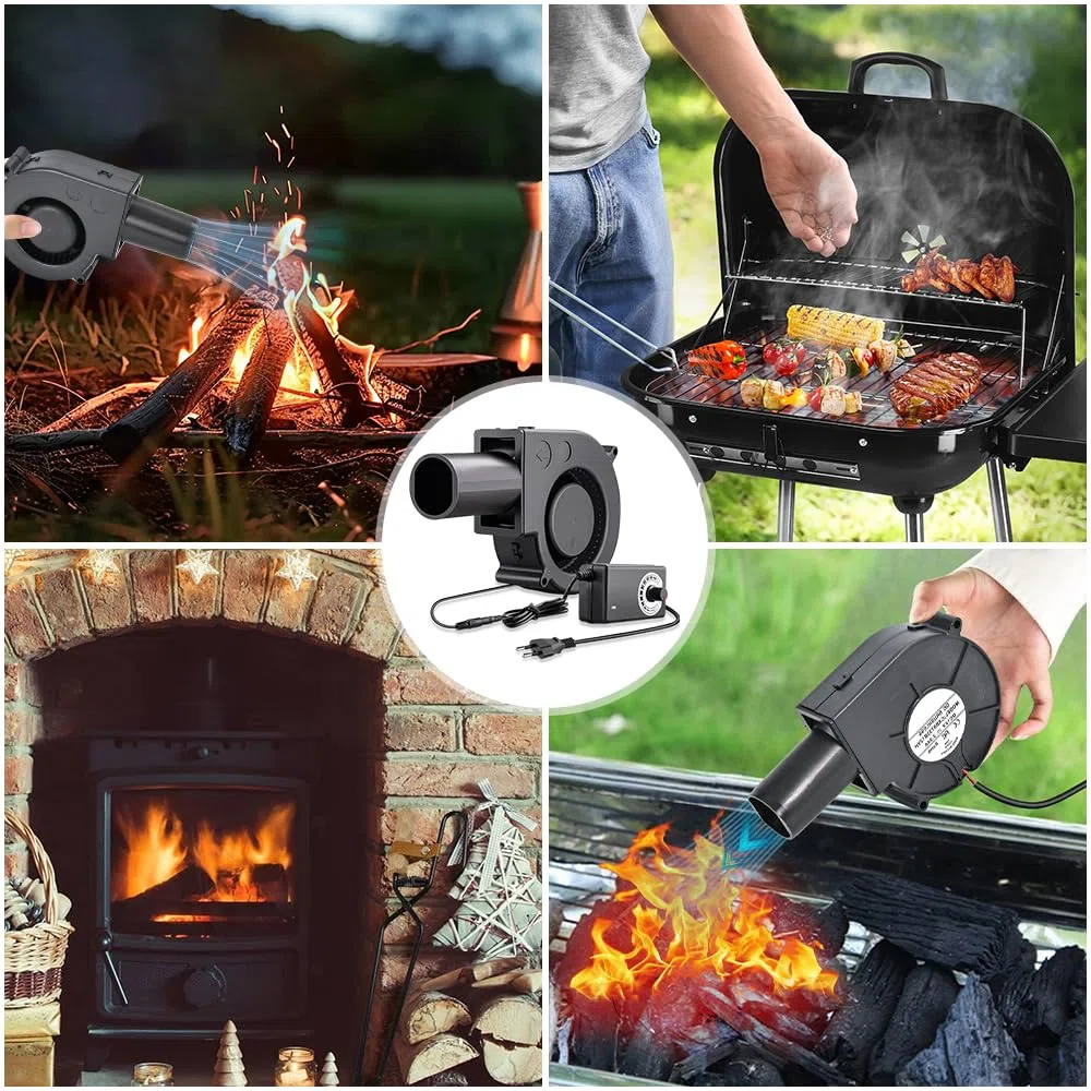 Radiallüfter 12V, 220V Regelbar AC Radial Lüfter, Kühlung Lüfter mit drehzahlregler, DC 3-12V Turbinengebläse, Gebläse Lüfter für Belüftung Lüfterwechsel BBQ, Aufblasbar, Häusliche Kamine