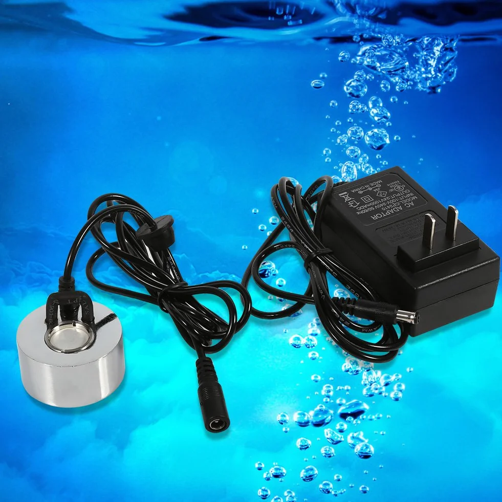 Tyenaza Ultraschall Vernebler, Mini Nebelmaschine Nebler Vernebler, Mini Fogger Ändern Ultraschall Nebelmacher Nebelwasserbrunnen Teich Zerstäuber Luftbefeuchters LED mit Adapter (EU Plug 100-240V)